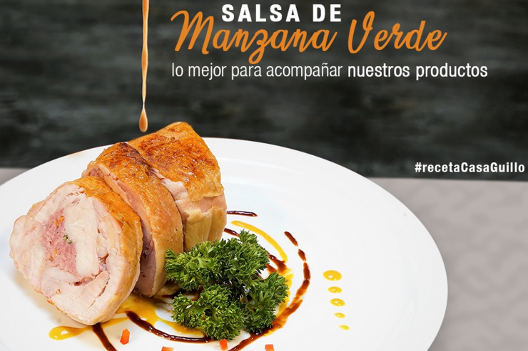 Enrollado de Pollo en Salsa de Manzana Verde